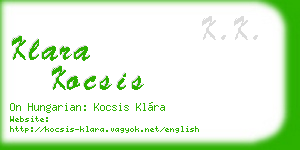 klara kocsis business card