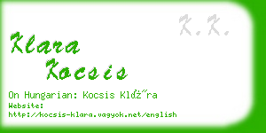 klara kocsis business card